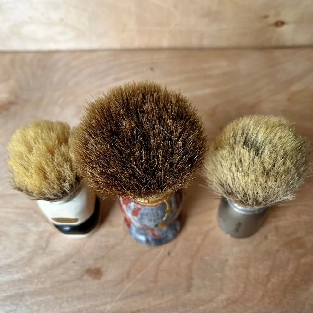 Vintage Shaving Brush Lot of 3 for Refurbish Craft or Repair Regina Calvin Klein